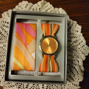 Mod Quartz watch with 2 bands